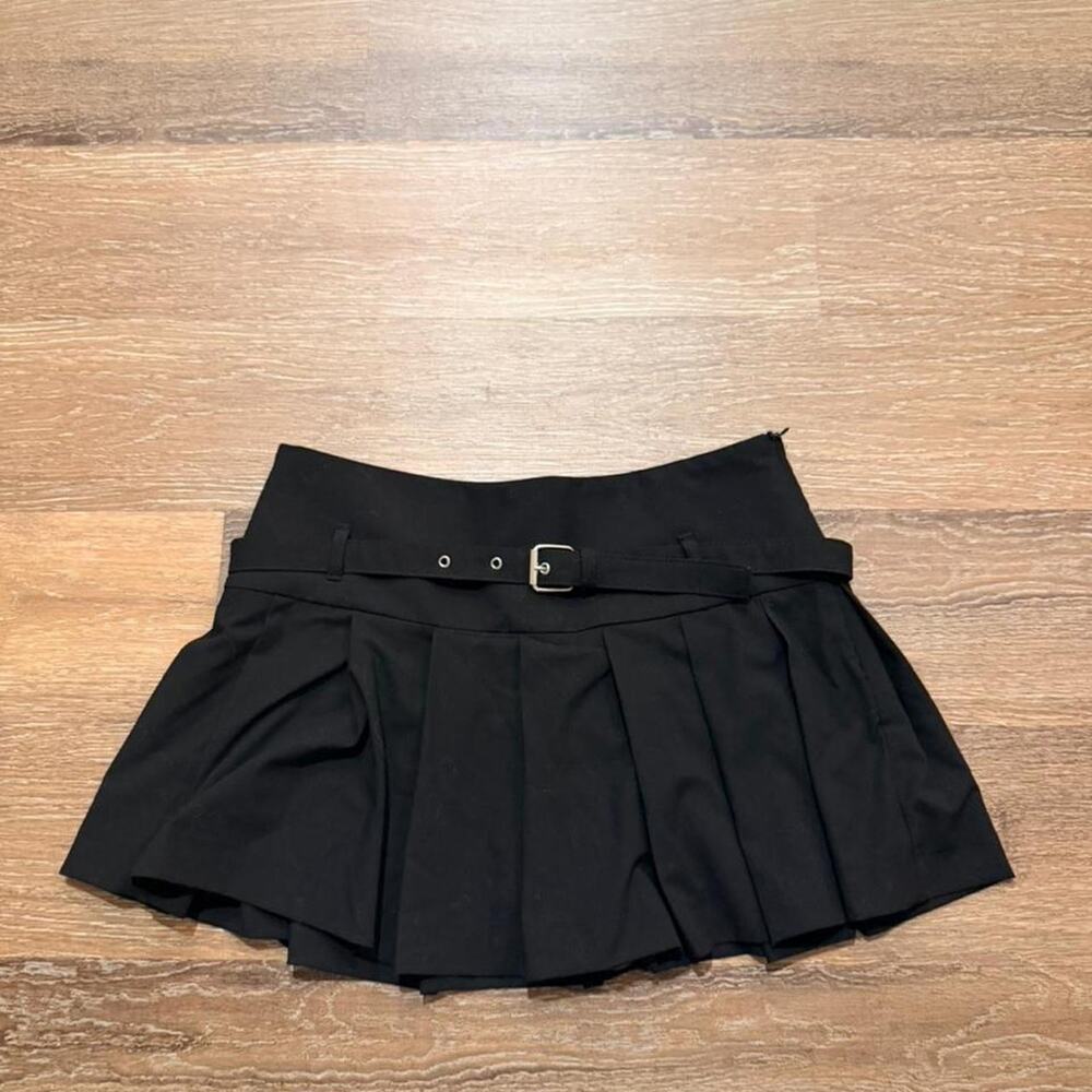 Zara black pleated mini skirt